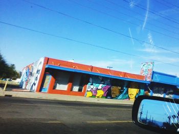 Low angle view of multi colored built structure