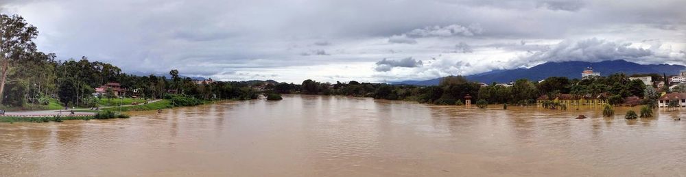 Panoramic view of lake against sky