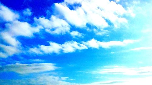 Low angle view of clouds in blue sky