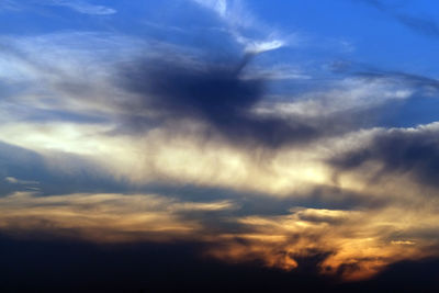 Low angle view of cloudy sky