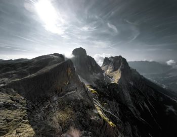 Scenic view of mountains against sky, i took this photo ,in trentino alto adige, with my drone.