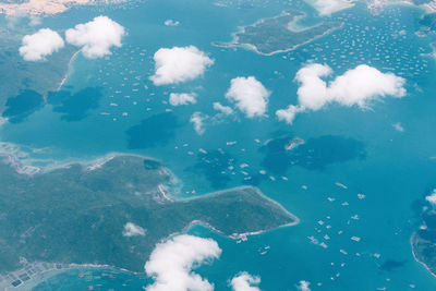 Aerial view of sea against sky