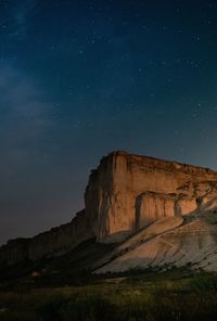 Rock formations at night