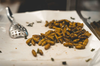 Close-up of food in plate on table