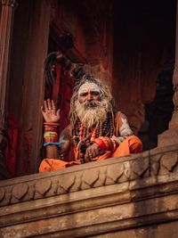 Portrait of man wearing mask