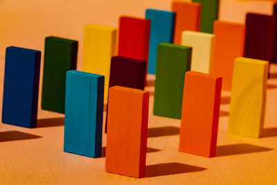 Close-up of toys on table