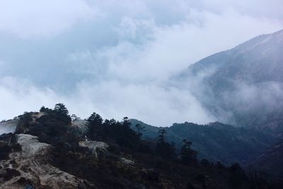 Low angle view of mountain against sky