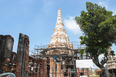 Low angle view of traditional building against sky