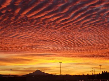 Scenic view of dramatic sky during sunset