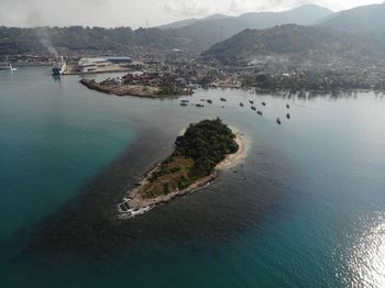 High angle view of bay on shore