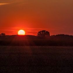 Scenic view of landscape at sunset