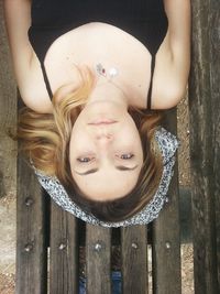 Close-up portrait of smiling young woman