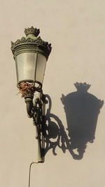 Low angle view of illuminated street light