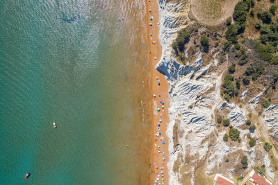 High angle view of beach