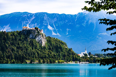 Scenic view of around bled lake in the summer