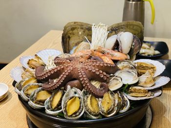 Close-up of food on table