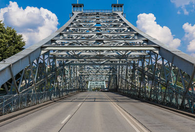 Bridge against sky in city