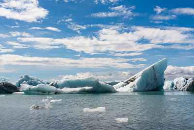 Iceberg  lake against sky