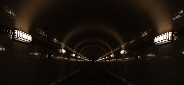 View of empty subway tunnel