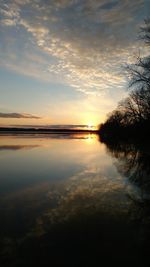 Sunset over lake