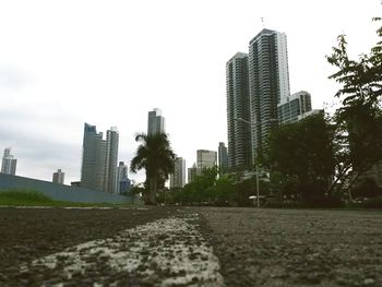 Surface level of road in city