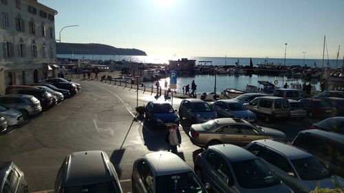 Boats in harbor