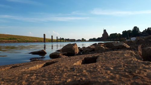 Scenic view of river against sky