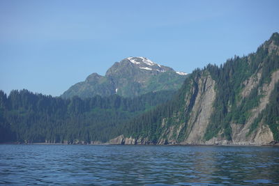 Scenic view of mountains against clear sky