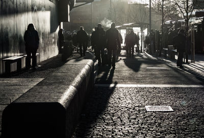 Woman walking in city