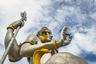 Shiva statue isolated at murdeshwar temple close up shots from low angle