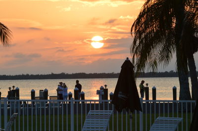 Scenic view of sea at sunset