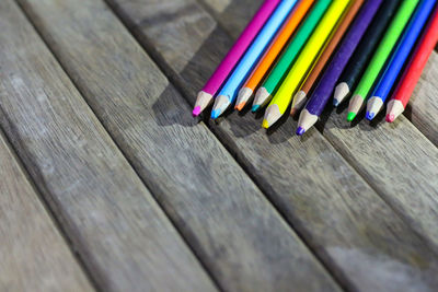 Close-up of colored pencils