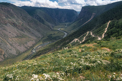 High angle view of valley