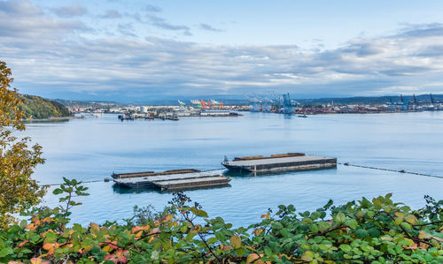 Barges at the port of tacoma.