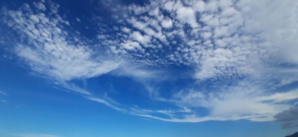 Low angle view of clouds in blue sky