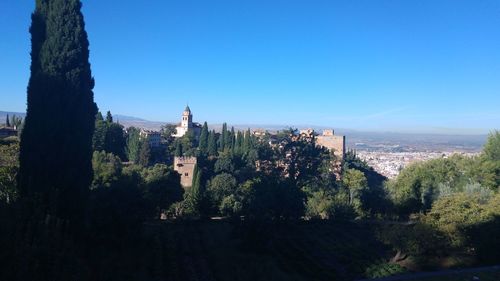 View of fort against blue sky