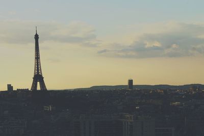 View of cityscape at sunset