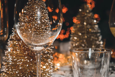 Close-up of wine glass on table
