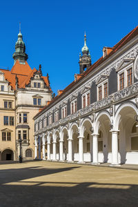 View of historic building against blue sky