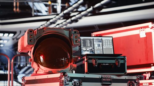 High angle view of machinery