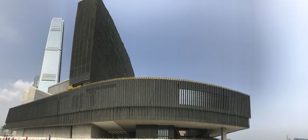 Low angle view of modern building against sky