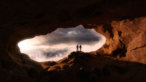 Scenic view of rock formation against sky