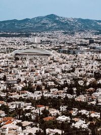 High angle view of townscape