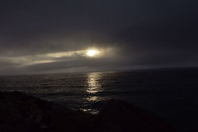 Scenic view of sea at sunset