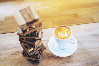 Coffee cup on table