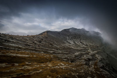 Scenic view of volcanic landscape against sky