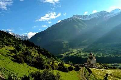 Scenic view of mountains against sky