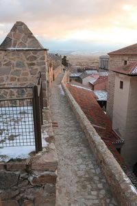 View of historic building in city against sky