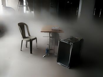 Empty chairs and tables