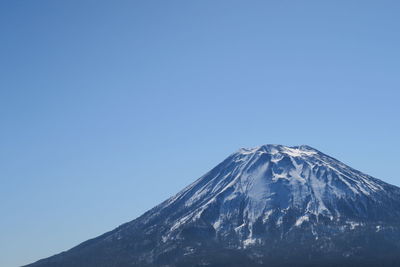 Snowcapped mountain against clear blue sky